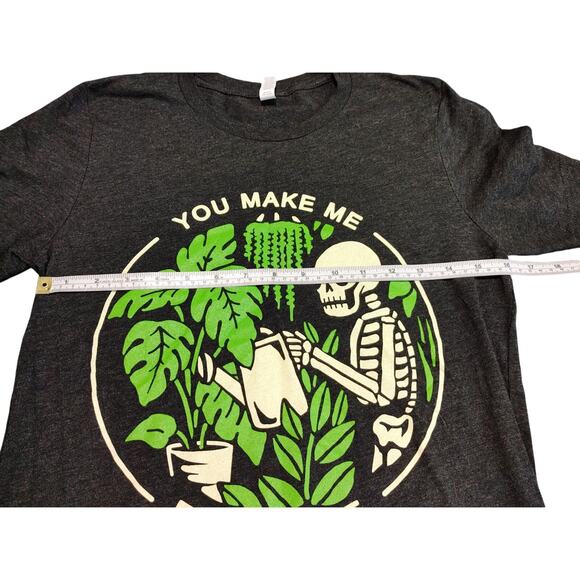 Bella+Canvas Skeleton You Make Me Feel Alive Plant Graphic Tee Heather Black S - Picture 7 of 8